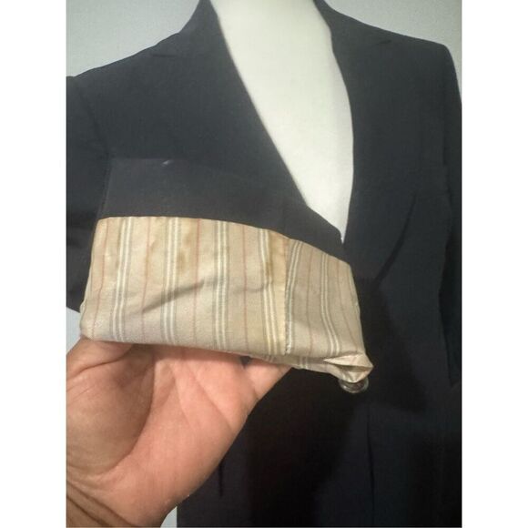 Burberry London Bromwell blue blazer jacket wool blend silver button 8 - Picture 15 of 16